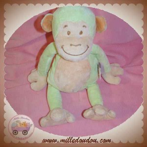 BENGY SOS DOUDOU SINGE ORANGE VERT 27 CM