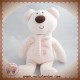 LUMINOU DOUDOU SOS OURS ROSE ECHARPE RAYE COEUR