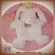 BABYNAT DOUDOU LAPIN PLAT POIL CROIX ROSE SOS