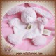 BABYNAT DOUDOU LAPIN PLAT POIL CROIX ROSE SOS