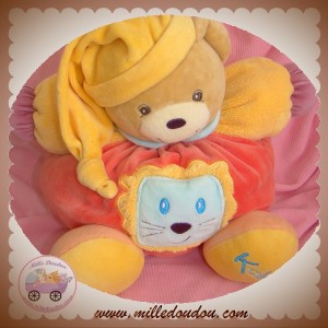 KALOO DOUDOU OURS BEIGE BOULE ROUGE ORANGE LION POP SOS