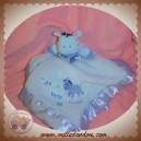 CARTER'S DOUDOU ZEBRE PLAT BLEU SATIN HOCHET SOS