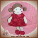 SUCRE D'ORGE DOUDOU POUPEE FILLE ROBE ROUGE FLEUR SOS