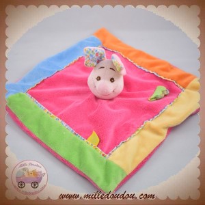 DISNEY SOS DOUDOU COCHON PORCINET PLAT ROSE FEUILLE TISSU SOS