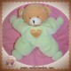 NOUNOURS SOS DOUDOU OURS QUASI PLAT VERT COEUR DORE 