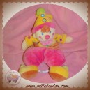 NICOTOY DOUDOU CLOWN LUTIN POUPEE HABIT JAUNE ROSE MUSICAL SOS