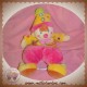 NICOTOY DOUDOU CLOWN LUTIN POUPEE HABIT JAUNE ROSE MUSICAL SOS