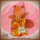 MOULIN ROTY SOS DOUDOU ECUREUIL ORANGE ROBE FLEUR MARIONNETTE