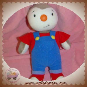 Doudou Peluche T'choupi Bleu Rouge Nounours Ajena 26 Cm - doudouamour4