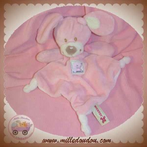 NICOTOY SOS DOUDOU LAPIN PLAT ROSE BLANC ECHARPE SOS