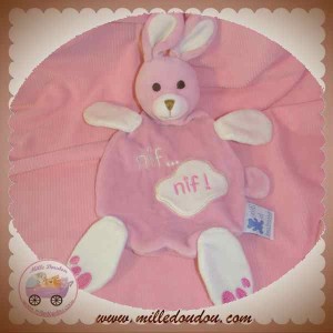 CMP SOS DOUDOU LAPIN PLAT ROSE BLANC SNIF EVEIL ET TENDRESSE