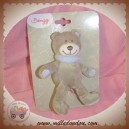 BENGY DOUDOU OURS GRIS TAUPE ROBIN 14 CM SOS