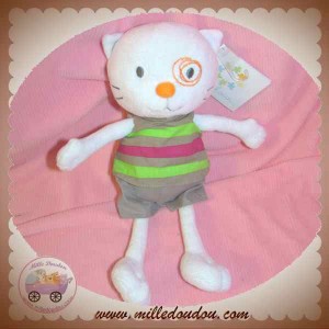 CREATIVTOYS DOUDOU CHAT OURS BLANC HABIT KAKI  SOS