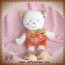 KIABI SOS DOUDOU OURS BLANC SALOPETTE ORANGE N°2 PULL