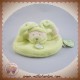 DOUDOU ET COMPAGNIE OURS VERT PISTACHE PLAT ROND MACARON SOS