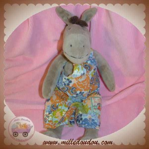 MOULIN ROTY DOUDOU CHEVAL MARRON SALOPETTE FLEUR SOS