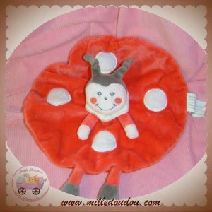 KIMBALOO DOUDOU POUPEE FILLE COCCINELLE ROUGE PLAT ROND BLANC SOS