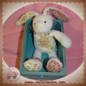 HISTOIRE D'OURS DOUDOU LAPIN BLANC PARTIE TISSU JAMBIERES SOS