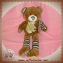 HISTOIRE D'OURS DOUDOU OURS MARRON VESTE TISSU 26 cm SOS