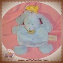 BABYNAT DOUDOU LAPIN BLEU PLAT POIL CROIX SOS