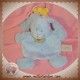 BABYNAT DOUDOU LAPIN BLEU PLAT POIL CROIX SOS