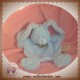 BABYNAT DOUDOU LAPIN BLEU PLAT POIL CROIX SOS