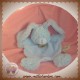 BABYNAT DOUDOU LAPIN BLEU PLAT POIL CROIX SOS