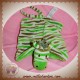 HAPPY HORSE DOUDOU ZEBRE PLAT VERT RAYE SOS