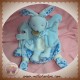 DOUDOU ET COMPAGNIE SOS LAPIN MARIONNETTE BLANC BLEU FLEUR TATOO 