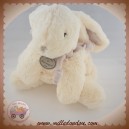 DOUDOU ET COMPAGNIE LAPIN BONBON ALLONGE BLANC TAUPE GM SOS