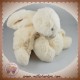 DOUDOU ET COMPAGNIE LAPIN BONBON ALLONGE BLANC TAUPE GM SOS