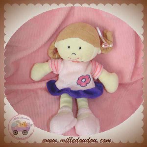 SIMBA SOS DOUDOU POUPEE FILLE ROBE ROSE FLEUR HOCHET