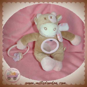 NOUKIE'S SOS DOUDOU VACHE LOLA BEIGE ROSE EVEIL GLACE