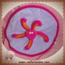 BADABULLE DOUDOU PIEUVRE ROSE ORANGE SUR ROND PLAT SOS