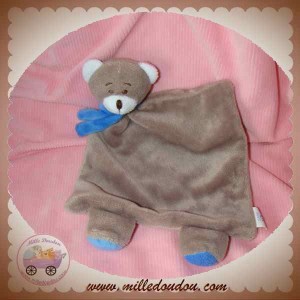 BNI RIVADIS SOS DOUDOU OURS GRIS TAUPE BLEU PLAT