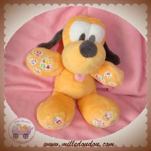 DISNEY SOS DOUDOU PLUTO CHIEN JAUNE ORANGE TISSU NICOTOY