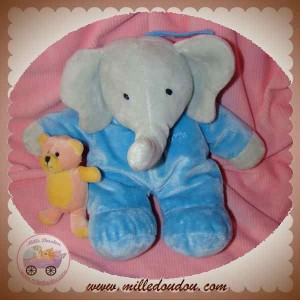 LANSAY DOUDOU ELEPHANT POM BLEU MUSICAL BEBE OURS SOS