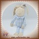 KLORANE DOUDOU LAPIN BEIGE CORPS VICHY BLEU SOS