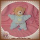 NOUNOURS DOUDOU OURS QUASI PLAT BLEU COEUR 17 CM SOS