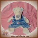 SIGIKID SOS DOUDOU OURS BLANC POLAIRE PLAT BLEU