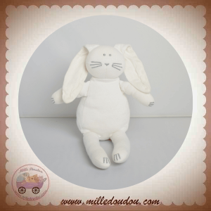 PETIT BATEAU DOUDOU LAPIN TISSU BLANC GRIS SOS