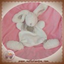 DOUDOU ET COMPAGNIE LAPIN BONBON PLAT BLANC TAUPE POIL RAS SOS