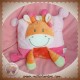 NICOTOY SOS DOUDOU COUSSIN GIRAFE ROSE ORANGE