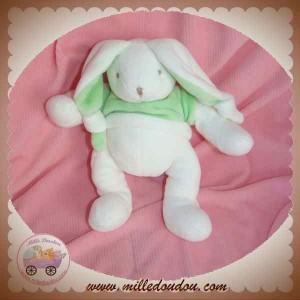 VACO DOUDOU LAPIN BLANC PULL VERT SOS