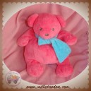 NOUNOURS SOS DOUDOU OURS BOULE ROSE FUSHIA ABEILLE 23 CM