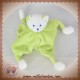 MUSTI MUSTELA DOUDOU OURS BLANC PLAT VERT SOS