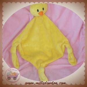 CARRE BLANC DOUDOU CANARD POUSSIN PLAT JAUNE SOS