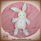 NOUNOURS DOUDOU LAPIN HOCHET CORPS ROSE BLANC COEUR SOS