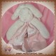 BUNNIES DOUDOU LAPIN BLANC PLAT ROSE CAROTTES SOS