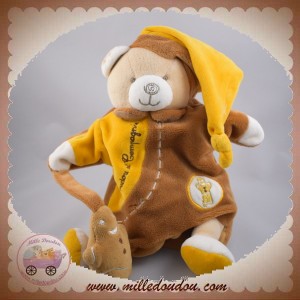 DOUDOU ET COMPAGNIE SOS OURS PAIN D'EPICE MARIONNETTE MARRON JAUNE